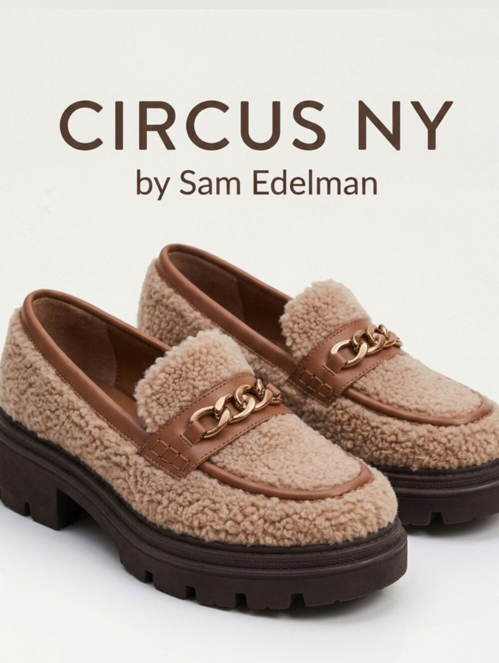 Circus NY by Sam EdelmanPierre Teddy Bear  Cozy Lug-Sole Loafers Size:7M